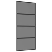 vidaXL Slankios durys 90 x 205 cm Grūdintas stiklas ir aliuminis