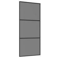 vidaXL Slankios durys 90 x 205 cm Grūdintas stiklas ir aliuminis