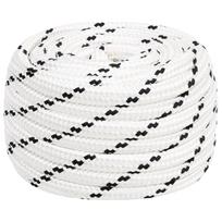 vidaXL Universali virvė 20 mm 50 m Balta Poliesteris