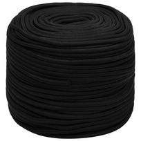 vidaXL Universali virvė 6 mm 50 m Juoda Poliesteris
