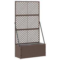 vidaXL Sodo trelių vazonas Ruda 70 x 30 x 135 cm Metalas