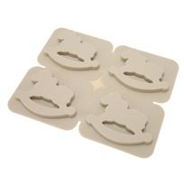 Carousel Horse Molds Lifelike Cute Silicone Wooden Horse Mold for Making Cakes Chocolates Biscuits Wax Soap beige