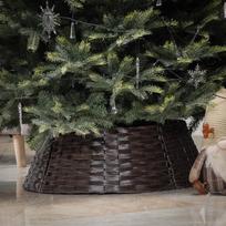 Rankų darbo minimalistinis Kalėdų eglutės sijonas ir pagrindo tvorelės krepšys Brown 3D Skirt [Large] gray