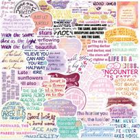 50 Motivational English Phrase Stickers for iPad, Pencil Box, and Notebook Decoration beige
