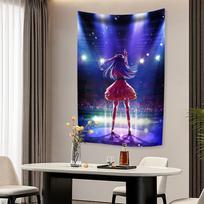 Oshi No Kos Anime Hipio Sieninė Gobelenų Dailė Namų Dekoras Kawaii Miegamojo Bendrabučio Fono Audinys Sofos Antklodė Gerbėjų Dovana 29x37in black