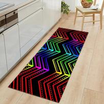 Geometriniai Kūrybiški Spaudiniai Namų Virtuvės Grindų Kilimėliai Prie Durų Dekoras Grindų Kilimėliai 50x80cm black