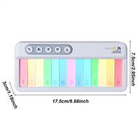 Electronic Piano Toy Electronic Kids Keyboard Touch Screen Light Piano Toy Portable Musical Instruments Educational Toys Gift white
