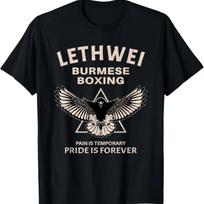 Lethwei Birmos bokso erelis, Lethwei kovotojo marškinėliai XXXXXL juoda