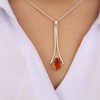 Citrine Gemstone 925 Sterling Silver Women Jewelry Women Wedding Pendant 1.79  PP-69-7 beige