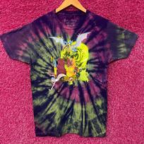 Rock and Morty Aliens Escaping portal tiedye 100% Cotton T-shirt Mens Tees Top 4XL gray