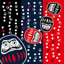 70*70cm Japanese Furoshiki Sushi Bento Cloth Handkerchief Daruma Dharma Good Luck Zen Sakura Pattern Napkin Wrapping Towel black