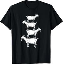 Vintage Four Buck Goats Over Each Other Farmer Goat Lovers - Gift Unisex T-Shirt L black
