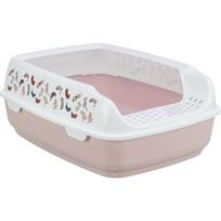 Trixie Delio Cat Litter Tray with Rim, 38 x 20 x 50 cm, Light Lilac & White | 114055 | 4011905403991