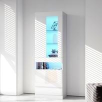 Display Cabinet with LED Lighting, Standing Display Case, Storage Cabinet, Living Room Cabinet, White, Wall Units, Buffet Cabinet 50 x 40 x 180 cm balta