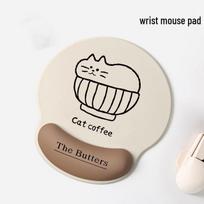 Creative Simple Mouse Pad with Wrist Rest - Memory Foam for Office and Learning white