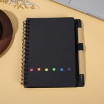 Creative Notebook with Cross-Line Pages, Detachable Sticky Notes, and Index Stickers Combo mėlyna