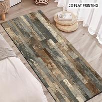 1Pcs Distressed Off-Center Striped Color-Block Non-Slip Washable Area Rug Runner for Entryway, Living Room, Bedroom & Patio 60x200cm gray