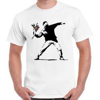 Banksy Gėlių Metikas Hipsteris Vyrams Moterims Šauni Dovana Retro Unisex Marškinėliai 2474 M white
