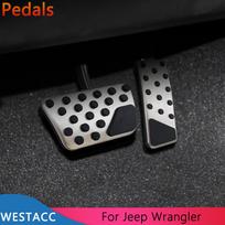 Nerūdijančio plieno automobilių pedalų akceleratoriaus dujų stabdžių pedalo dangtis, skirtas Jeep Wrangler JK 2007 - 2017 AT dalių salonui black