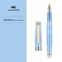 Jinhao 82 Fountain Pen, Iridium-Gold Nib, Cocktail Colors, Ideal for Students, Men & Women, Includes Ink Cartridge & Converter for Writing Practice Small Bent Tip (Qian) 0.7mm (No Box) beige