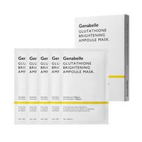 Genabelle Glutathione Brightening Ampoule Mask | Intensive Radiance & Skin Tone Correcting Sheet Mask | 25ml x 5pcs (1 Box) white