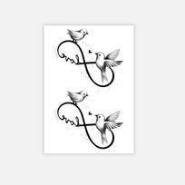 Mobius Ring, Swallow Tattoo Sticker Premium Sense Niche Simple Personality Tattoo Sticker 7*10 white