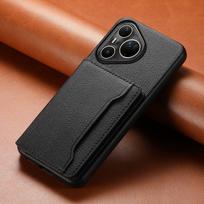Leather Phone Case for Huawei Pura 80 Ultra Pura70 Pro Plus P60 Mate 70 Mate60 Pro+ Magnetic Card Holder Wallet Bracket Cover Huawei Mate 60 Pro+ oranžinė