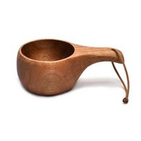 New 210Ml Outdoor Wood Cup Kuksa Camping Mug Coffee Milk Cups Mugs Acacia-Wood Drinkware Bushcrafts Artifact Kitchen black