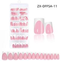 14 Sizes Extra Short Square Matte French Press On Nails 140Pcs Nude Pink Soft Gel Full Cover Nail Tips beige