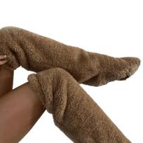 Thigh High Boot Socks Warm Over Knee High Fuzzy Socks Plush Slipper Stockings ruda