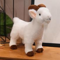 30cm Standing Goat Stuffed Throw Pillow Simulated Animals Black White Goat Soft Plushies Toys Home Sofa Ornament Boys Girls Gift gray