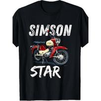 Men's Simson Star Vintage Moped Graphic T-Shirt, Soft Cotton Crew Neck Short Sleeve Tee for Motorcycle Enthusiasts & Retro Bike Lovers 5XL juoda
