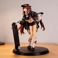 Anime Beauty Hu Tao Action Figure 24cm Skateboard Fashion Outfit GK Collection Model Toy Gift Decoration black