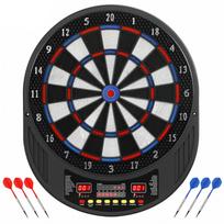 Electronic dart game with soft tips, dual LED screens, 33 games, 202 variations, up to 8 players 53 x 44 x 2.8 cm