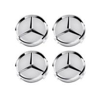 4 vnt. 60 mm automobilio ratlankio gaubto emblemos, skirtos „Mercedes Benz C180 E300 GLC W163 W166 W167 W204 W205 W212 W213 X253 W117 W176 W164“ white