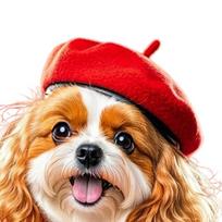 Wool Pet Beret Hat Easy To Clean Dog Cats Photography Headwear Hat For Convenient Dog Cats Festival Dressingup Accessory raudona