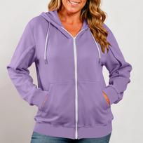 Women's Full Zip Hoodie with Thumb Holes and Drawstring Hood L žalia