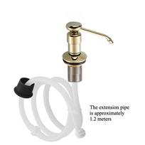 All-copper Kitchen Sink Soap Dispenser Dishwashing Press Basin Detergent Manual Press Pump Head 120mm Extended Silicone Tube white