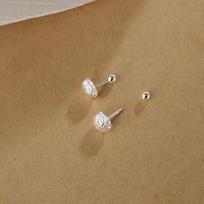 S925 Sterling Silver Lava Stud Earrings For Women Niche Luxury Screw Back Earrings beige