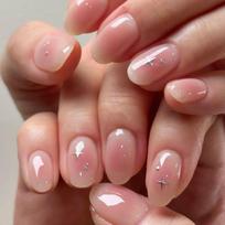 24 Pcs Pink Almond Short Press On Nails Simple Artificial Fake Nail Tips For Women gray