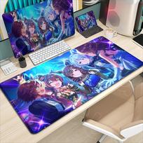 Kawaii Umamusume Girl Japanese Anime Mouse Pads Desk Mat Durable Stitching Washable Large Size Playmat Offices Decoration Carpet 30x60cm black