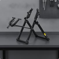 SpaceSaving Bike Wheel Truing Stand | NonSlip Feet, Stand, for Home Workshop black