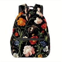 Vibrant Tree of Life Everyday Backpack - Roomy, Lightweight Polyester, Stylish Designed Design with Closure for School, Tr black