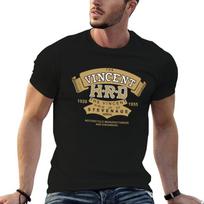 Vincent HRD Motorcycle Logo T-Shirt Sport Basic Moisture Wicking Tee L black