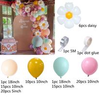 90 vnt. / Rinkinys Daisy Flower teminis vakarėlio dekoravimas Macaron žalias rožinis latekso balionas gimtadienio kūdikio dušas Wedding Party as the picture gray