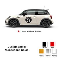 Automobilio durelių šoninis numeris Individualizuoto lipduko sijono lipduko apdaila, skirta MINI Cooper One Countryman F55 F56 F60 R55 R56 R60 Color Custom black