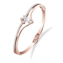 Stilinga 18k rožinio aukso apyrankė moterims ir mergaitėms Onesize white