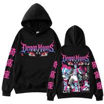 Demonų karduotojas Aukštesnio rango Akaza Anime Džemperis Harajuku Hip Hop Puloveris Viršūnės Džemperis Dovana XL black