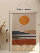 Boho Makramė Sieninė Gobelenas Kalnų Saulėtekis Ir Saulėlydis Namų Dekoras Gobelenas Sienos Kabinamas Kambario Dekoras Estetinis Sienų Dekoras white