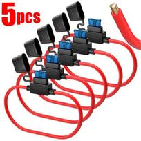 5/10vnt. 12V 30A Įterpiamas į liniją Automobilinis Mini Ašmeninis Adapteris Saugiklio Laikiklis Atsparus Purslams Lizdams Laido Atjungimo Jungiklis Atsparus Drėgmei Purslų black